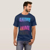 日本の可愛い漫画・アニメ好きのためのレトロデザイン Tシャツ (正面フル)