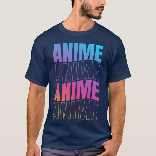 日本の可愛い漫画・アニメ好きのためのレトロデザイン Tシャツ (正面)