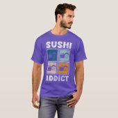 日本の回転寿司食べ物 海苔友達 Tシャツ (正面フル)