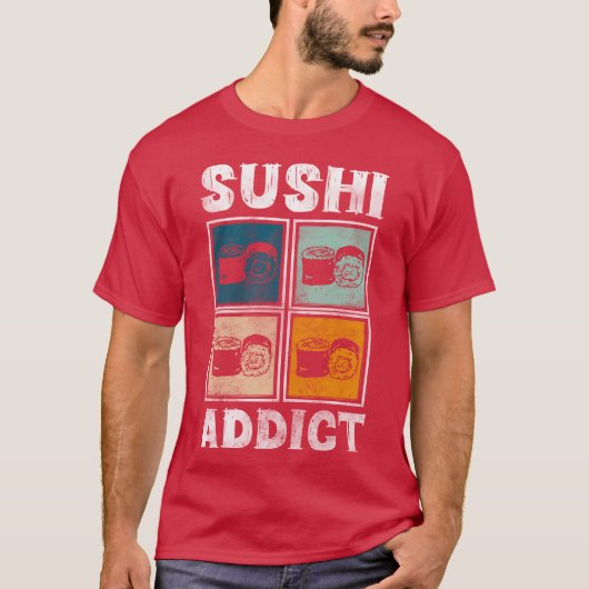 日本の回転寿司食べ物 海苔 フレンド Tシャツ (正面)