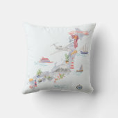 日本の図解入りの、写真付きの地図 クッション (裏面)