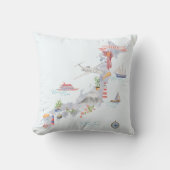 日本の図解入りの、写真付きの地図 クッション (正面)