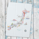日本の図解入りの、写真付きの地図 iPad PROカバー<br><div class="desc">私たちのマップカバーであなたのiPadの日本の空気をドレスアップ！水の色の芸術は、子供や旅行愛好家の保護放浪の欲望、あなたのアジアの冒険にスタイルであなたのデバイス。</div>