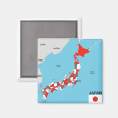 日本の国政地図国旗 マグネット (正面/裏面)