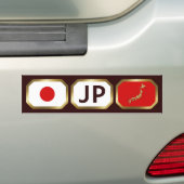 日本の国旗地図コードステッカー バンパーステッカー (車上)