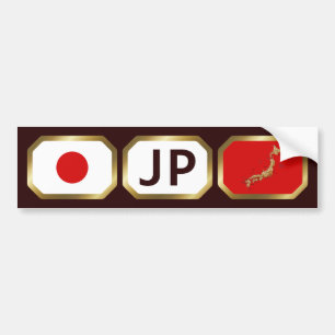 日本の国旗地図コードステッカー バンパーステッカー