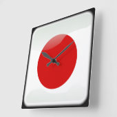 日本の国旗 スクエア壁時計 (傾斜)