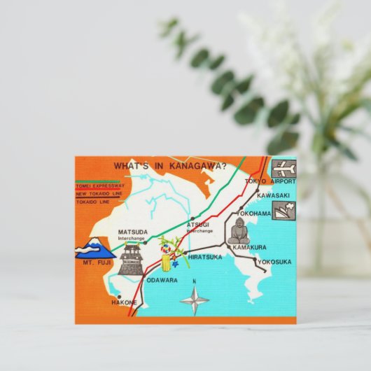 日本の地図のポストカード ポストカード (スタンド正面)