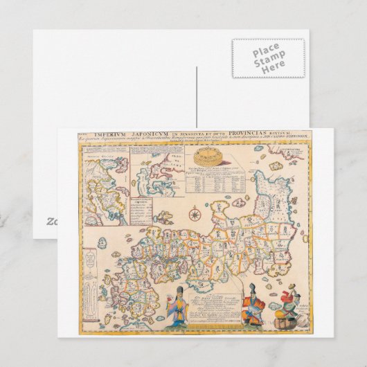 日本の地図3 ポストカード (正面/裏面)