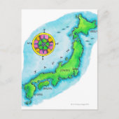 日本の地図 ポストカード (正面)