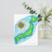 日本の地図 ポストカード (スタンド正面)