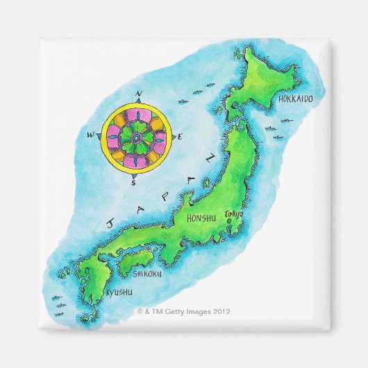 日本の地図 マグネット (正面)