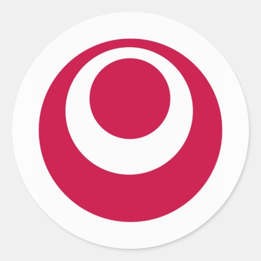 日本の地方旗（沖縄県） ラウンドシール (正面)