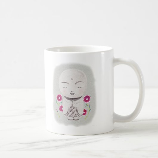日本の地蔵 小さな仏陀 禅画 マグカップ コーヒーマグカップ (右)