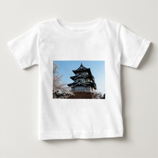 日本の城の建築様式 歴史的建造物 ベビーTシャツ (正面)