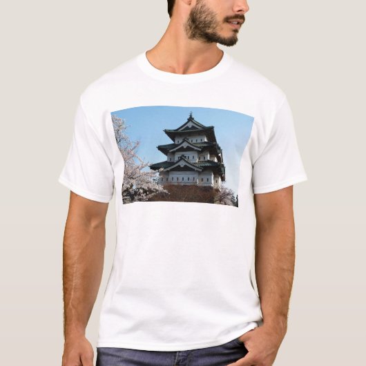 日本の城の建築歴史的建造物 Tシャツ (正面)