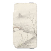 日本の墨絵の靄景色 INCIPIO iPhoneウォレットケース (フォリオ 正面)