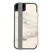 日本の墨絵の靄景色 INCIPIO iPhoneウォレットケース (フォリオ裏面)