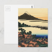 日本の夕日 富士山 ポストカード (正面/裏面)