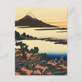 日本の夕日 富士山 ポストカード