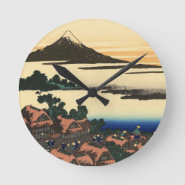 日本の夕焼け 富士山 ラウンド壁時計