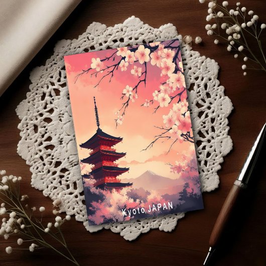 日本の夢、桜咲く京都 ポストカード