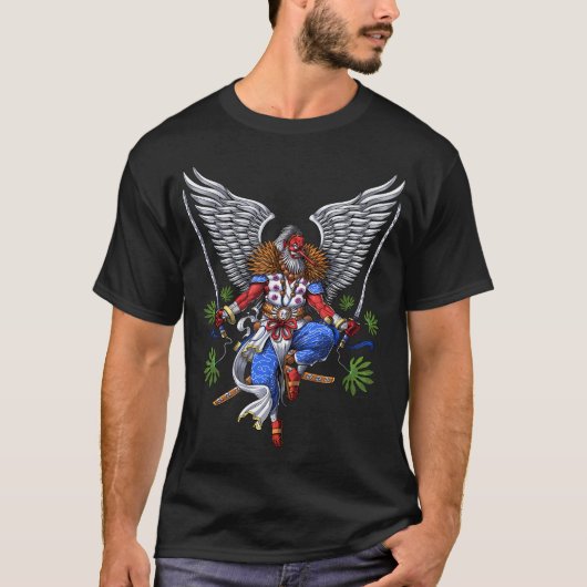 日本の天狗サムライ Tシャツ (正面)