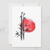 日本の太陽と竹の結婚式 招待状 (裏面)