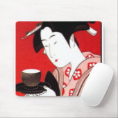 日本の女性がお茶の提供の儀式を行うアートプリント マウスパッド (マウス)