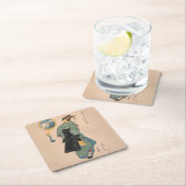 . .日本の女性遊女アートワーク スクエアペーパーコースター (インサイチュ)