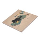 . .日本の女性遊女アートワーク タイル (側面)