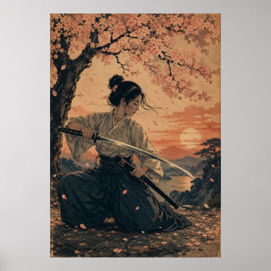 日本の女性 赤い太陽の肖像 ポスター (正面)