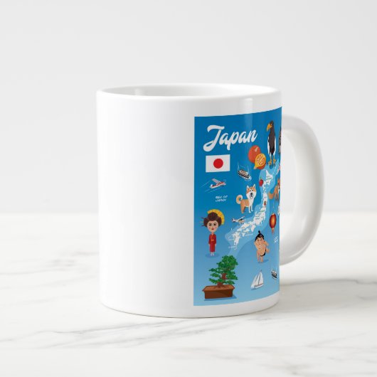 日本の子ども向け漫画マップ ジャンボコーヒーマグカップ (正面右)