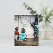 日本の子の絵画紙ウォールヴィンテージ ポストカード (スタンド正面)