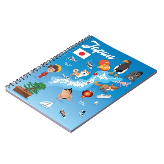 日本の子供の漫画の地図 ノートブック (左側)