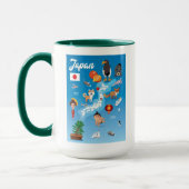 日本の子供の漫画の地図 マグカップ (左)