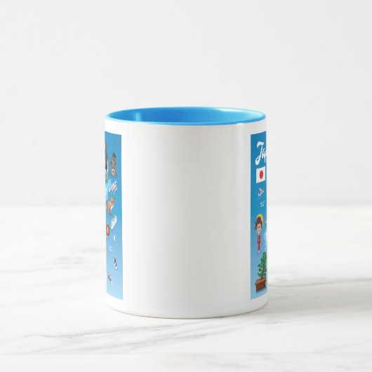 日本の子供の漫画の地図 マグカップ (中央)