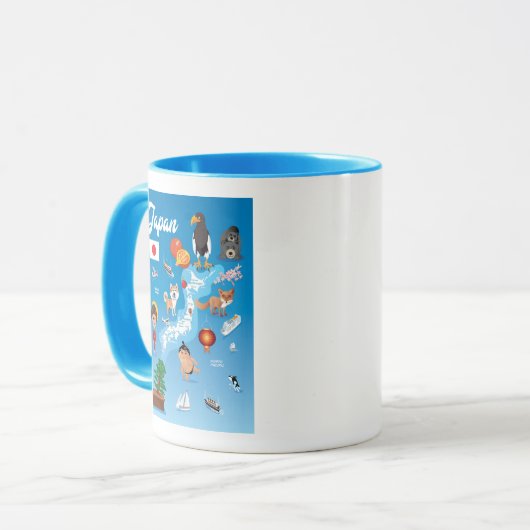 日本の子供の漫画の地図 マグカップ (正面左)