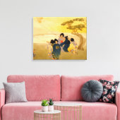 日本の子飛んでいる凧 – Bertha Lum - 1913 キャンバスプリント (インサイチュ (リビング))