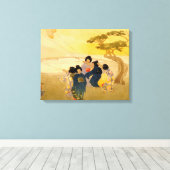 日本の子飛んでいる凧 – Bertha Lum - 1913 キャンバスプリント (インサイチュ (ウッドフロア))