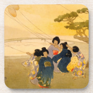 日本の子飛んでいる凧 – Bertha Lum - 1913 コースター