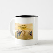 日本の子飛んでいる凧 – Bertha Lum - 1913 ツートーンマグカップ (正面左)