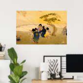 日本の子飛んでいる凧 – Bertha Lum - 1913 ポスター (ホームオフィス)