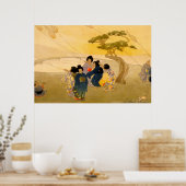 日本の子飛んでいる凧 – Bertha Lum - 1913 ポスター (キッチン)