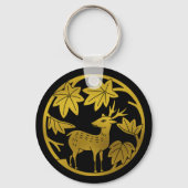 日本の家紋のカ日本のエデと鹿 キーホルダー (正面)