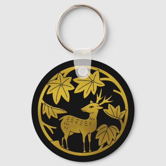 日本の家紋のカ日本のエデと鹿 キーホルダー (裏面)