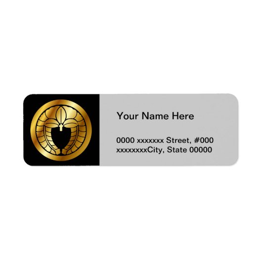 日本の家紋(KAMON)シンボル ラベル (正面)