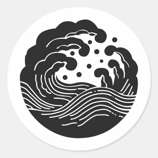 日本の家紋KAMONシンボル ラウンドシール (正面)