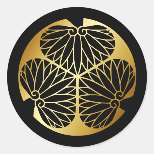 日本の家紋KAMONシンボル ラウンドシール (正面)