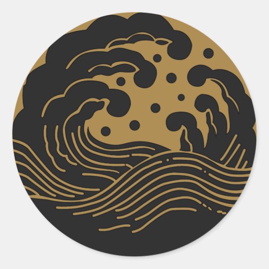 日本の家紋KAMONシンボル ラウンドシール (正面)